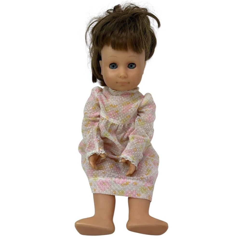 Vintage GOTZ Modell Doll Puppe Vinyl POSEABLE 15” Brunette Rooted Hair Blue Eyes